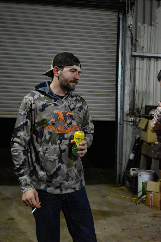 Dead Badger Clothing tech camo hoodie lifestyle
