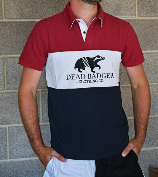 Dead Badger Clothing red polo front