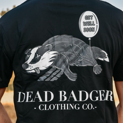 Dead Badger Clothing black graphic tee detail