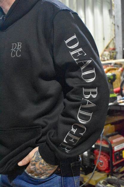 Dead Badger Clothing black hoodie arm detail