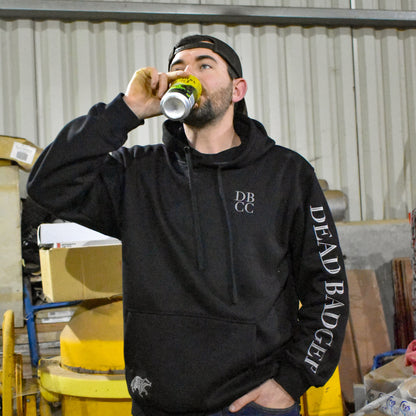 Dead Badger Clothing black hoodie lifestyle