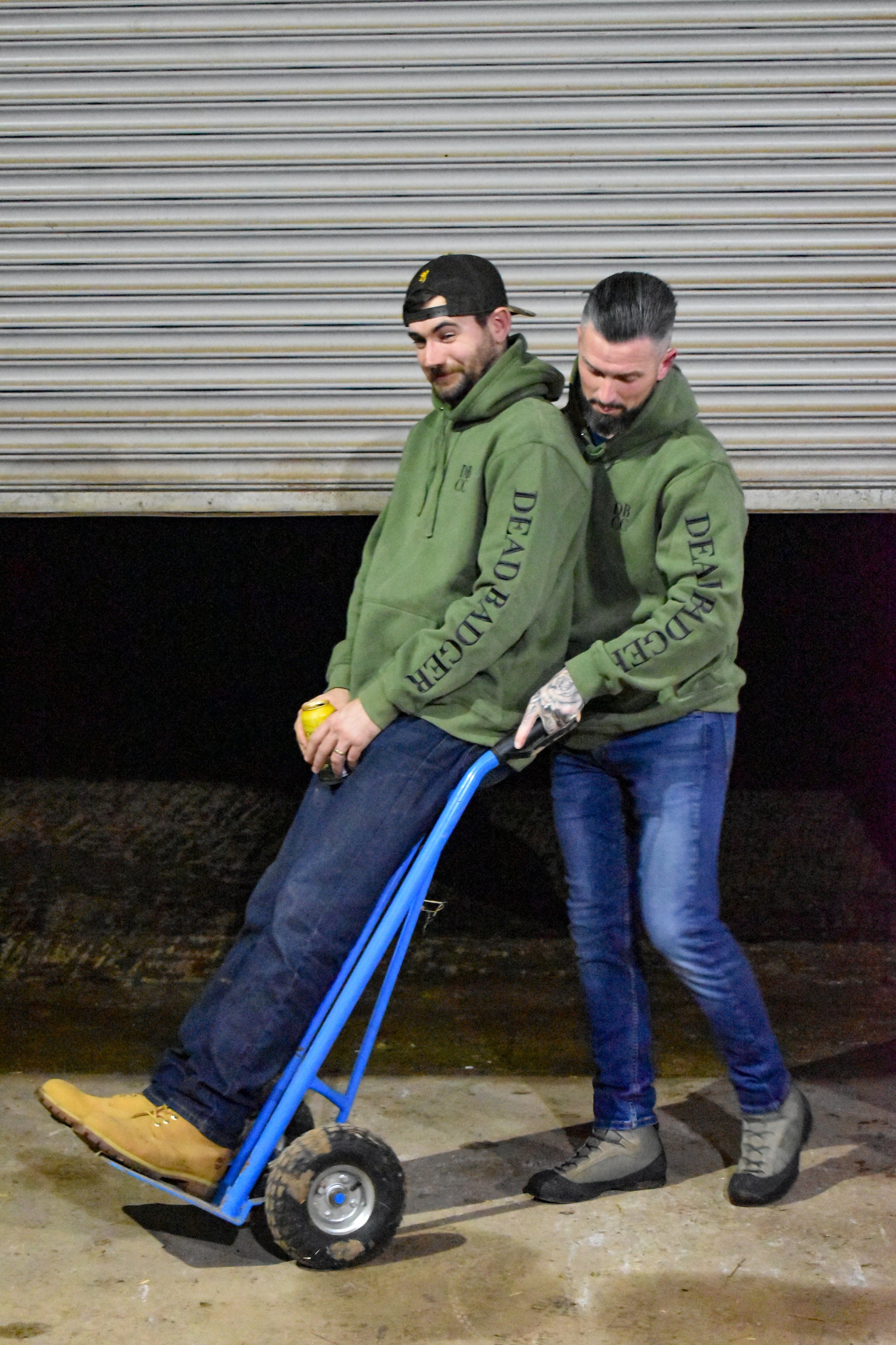 Dead Badger Clothing khaki hoodie lifestyle