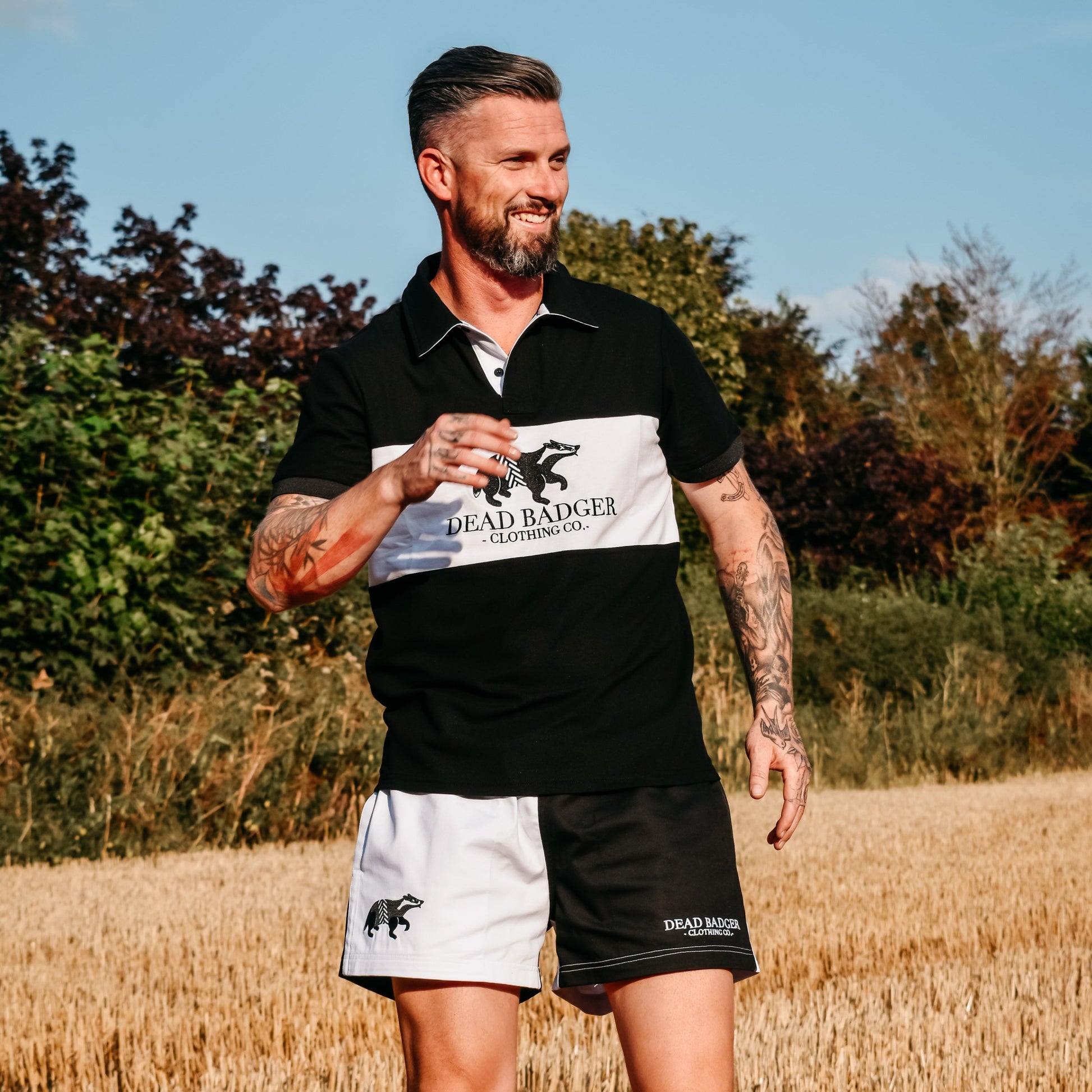 Dead Badger Clothing black polo lifestyle