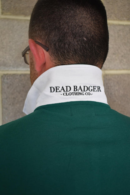 Dead Badger Clothing green polo detail
