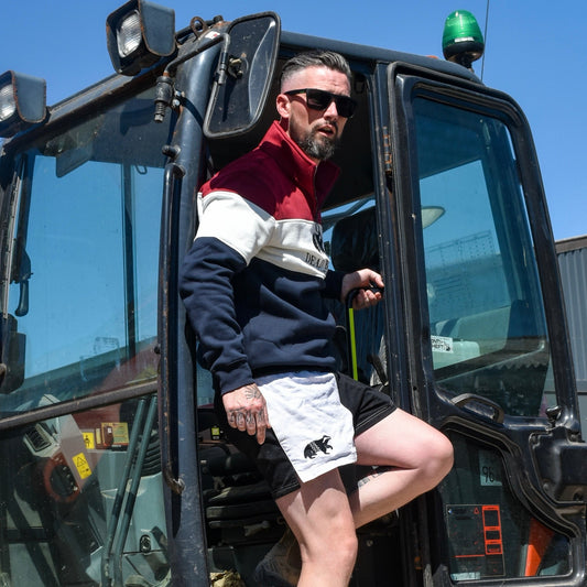 Dead Badger Clothing black and white shorts lifestyle